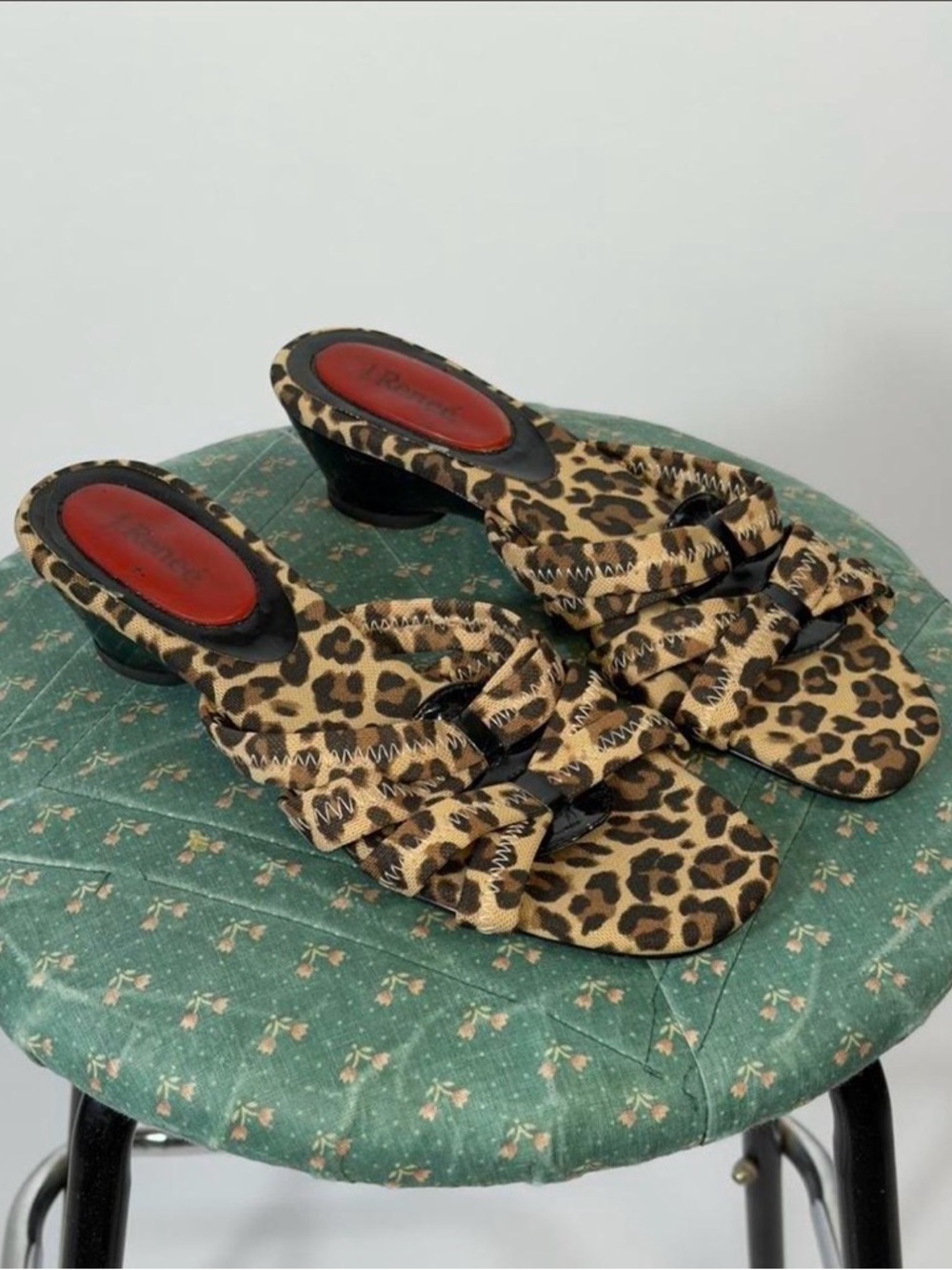 J.Renee Leopard Print Knot-Front Mules in Brown and Black - Picture 2 of 4